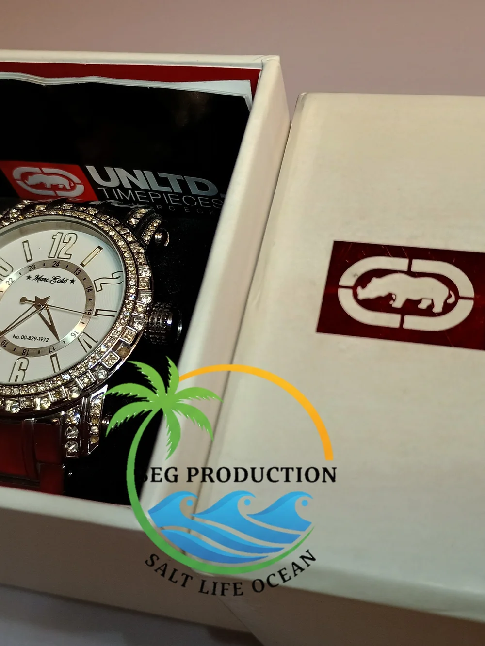 Marc Ecko Rose Gold Crystal-Accent Watch